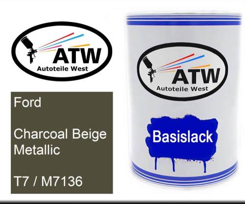 Ford, Charcoal Beige Metallic, T7 / M7136: 500ml Lackdose, von ATW Autoteile West.